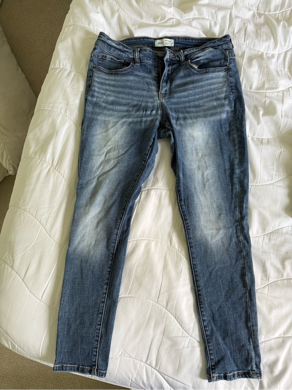 BKE Women's Washed Blue Skinny Jeans